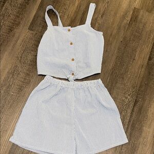 H&M Blue and White Striped Set (Girls size 10)